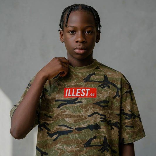 ILLEST Box Logo Camo Print T-Shirt