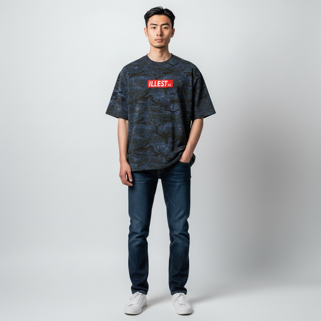 ILLEST Box Logo Camo Print T-Shirt